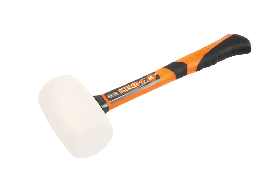 Kendo White Rubber Mallet with Exterior Poly Jacket Protects Handle Core From Missed Strikes