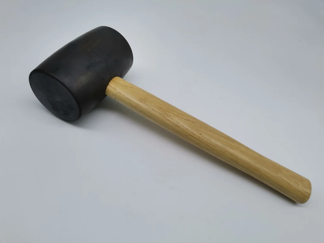 High Quality Rubber Mallet with Wooden Handle for Construction